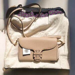 Tory Burch Beige Leather Crossbody Bag